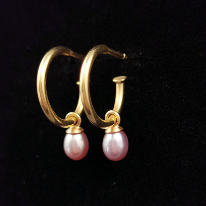 Creolen aus 750er Gelbgold mit Perle