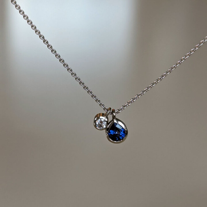 Ankerkette mit Saphir und Brillant